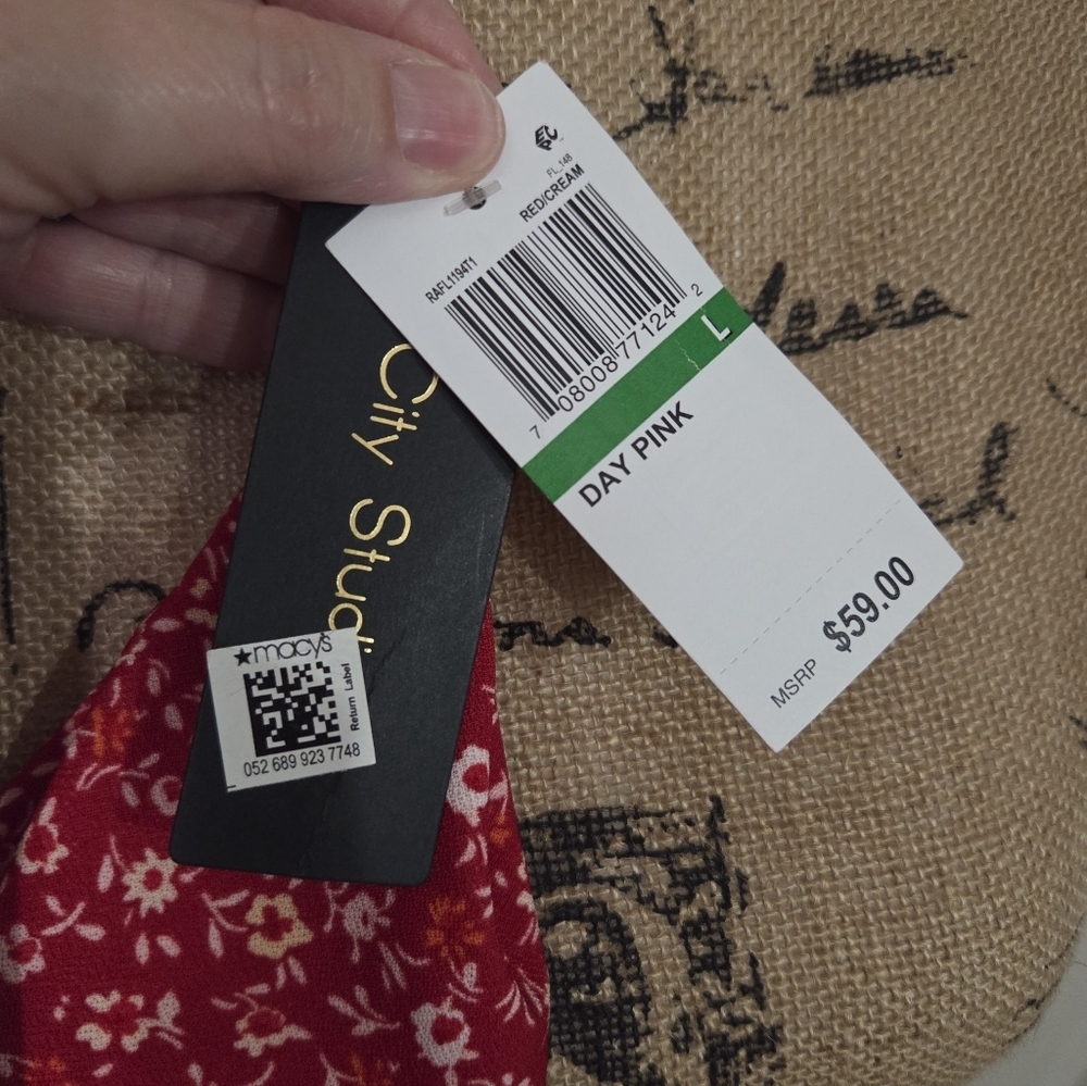 City Studio New Floral Red V-Neck Dress - Picture 6 of 9